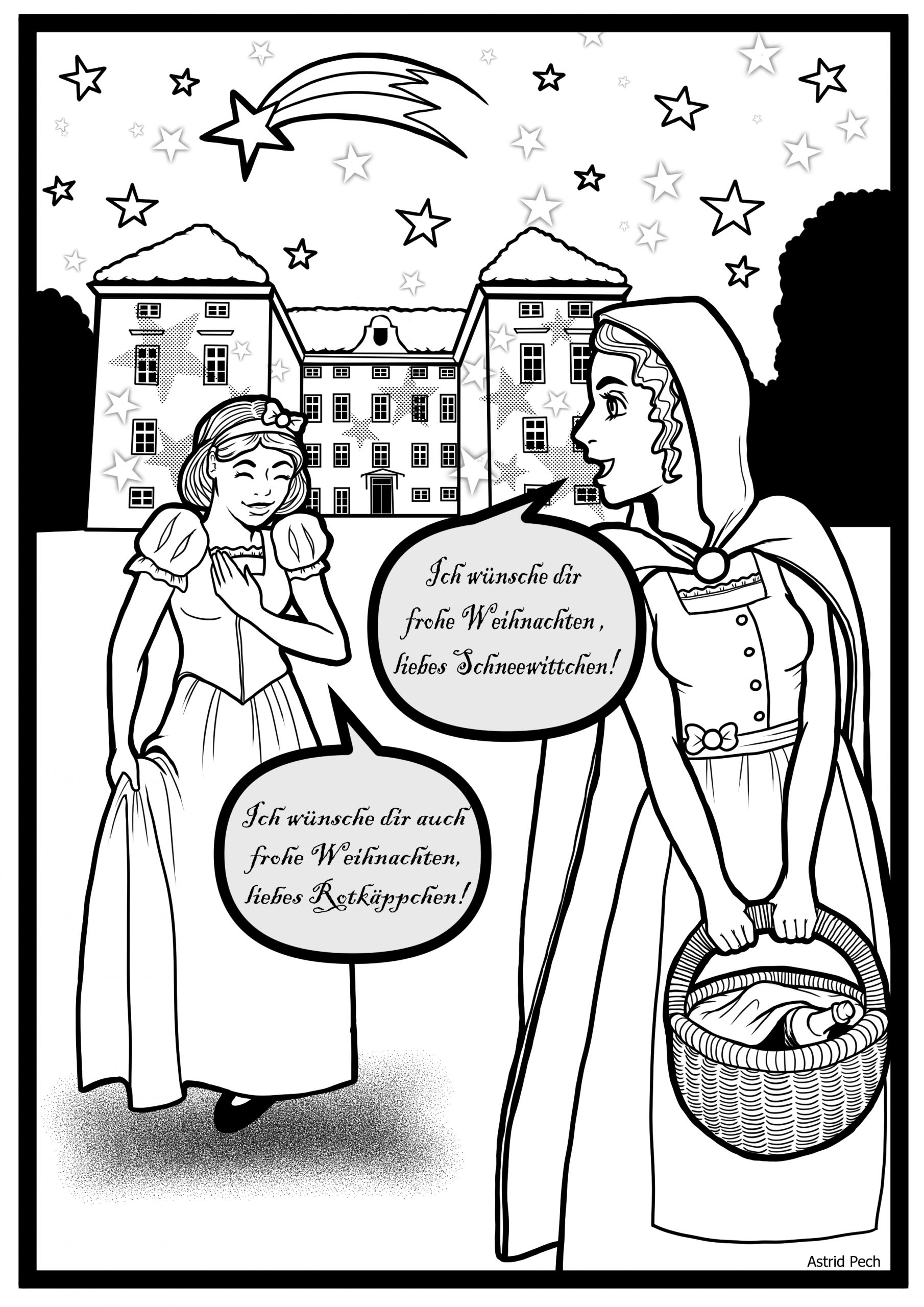 20.12. Ausmalbild Rathaus Advent